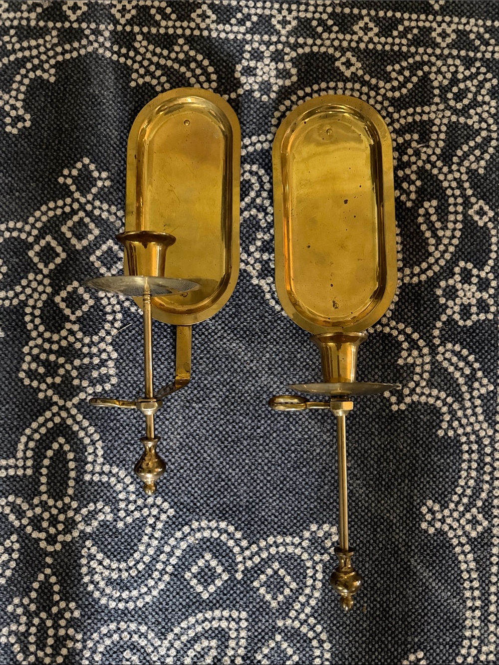 Vintage adjustable Brass Wall Candle Sconces - Gold Finish (Pair)